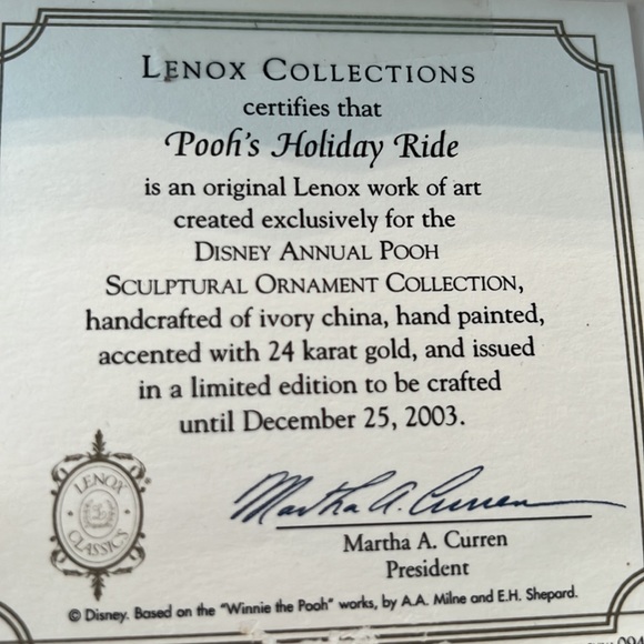 2003 LENOX POOH’S HOLIDAY RIDE - Picture 6 of 6